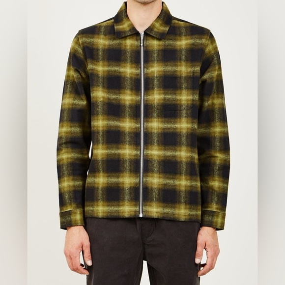 STUSSY SOLD OUT Black and Olive Green Plaid Shirt Jacket | Size S | Cotton | - Picture 1 of 17